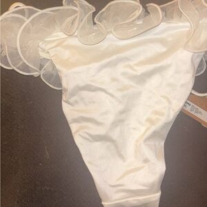 Elegant White Ruffled Swimsuit Bottom SKIMS WEDDING COLLECTION